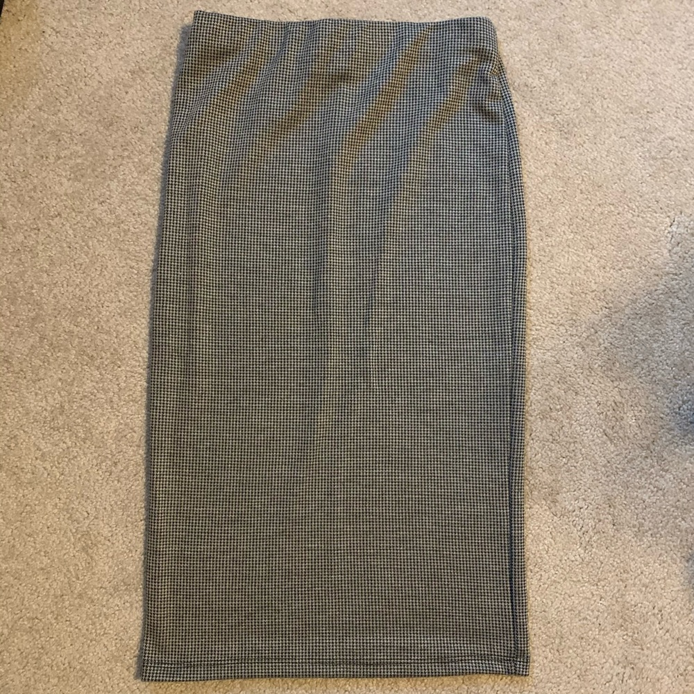 Houndstooth pattern midi skirt